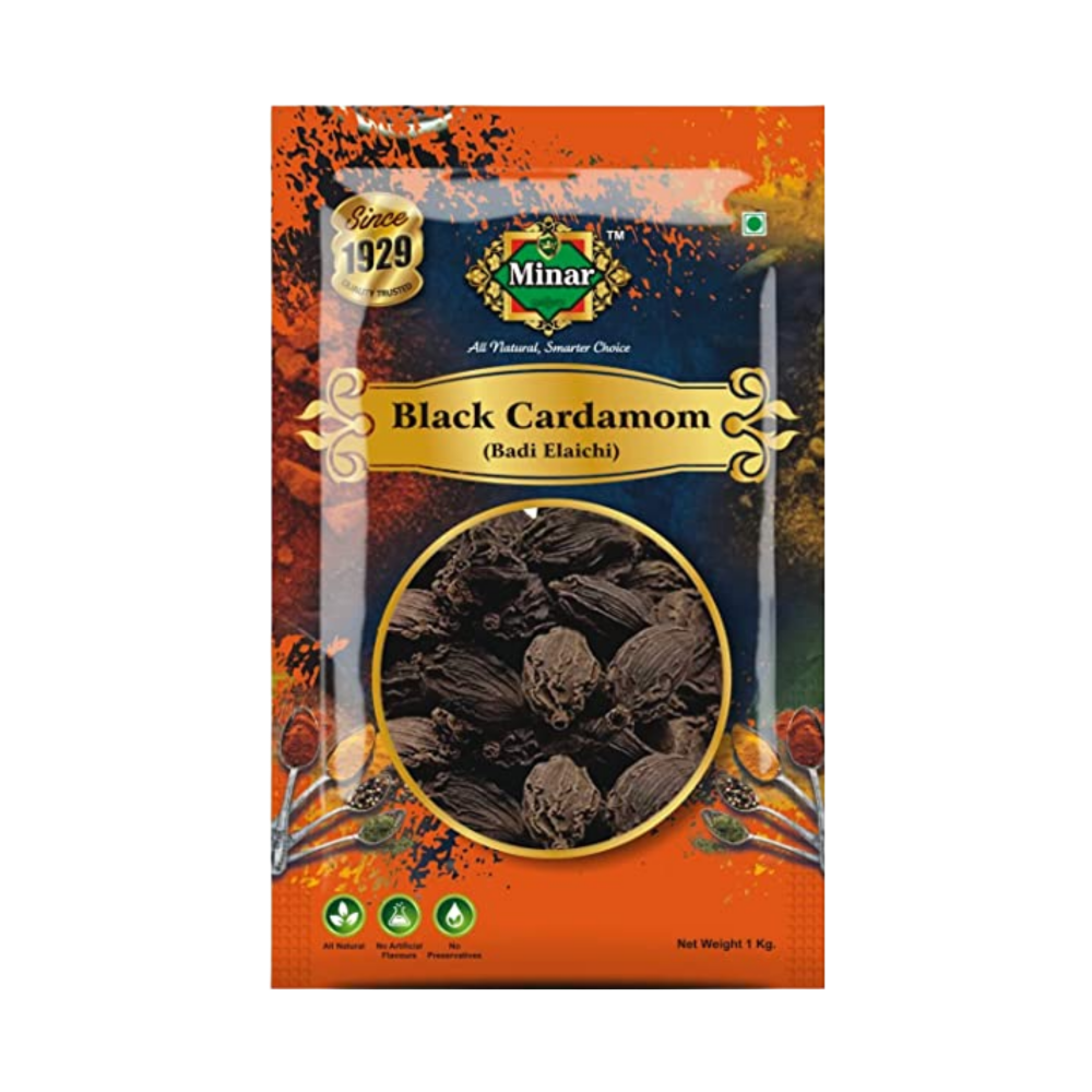 Minar 100% Natural Black Cardamom (Badi Elaichi) 1kg