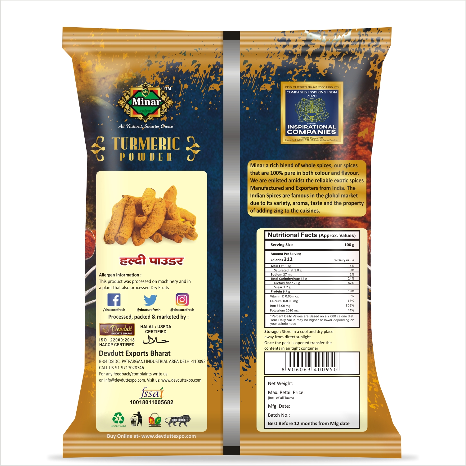 Turmeric 1kg Back